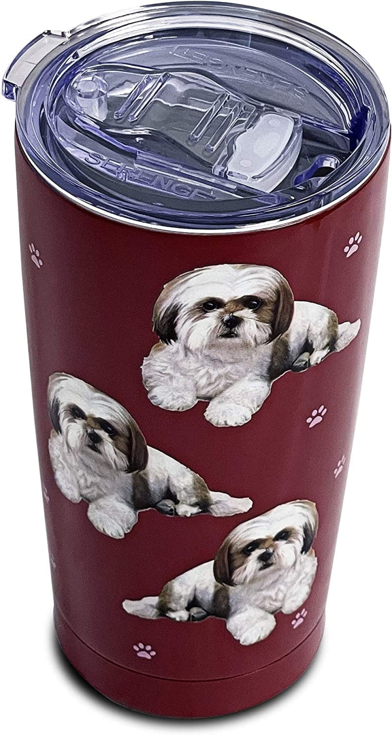 Australian Shepherd SERENGETI 16 Oz. Stainless Steel, Vacuum Insulated Tumbler with Spill Proof Lid - 3D Print - Insulated Travel Mug for Hot or Cold Drinks (Australian Shepherd Tumbler) Home & Garden > Kitchen & Dining > Tableware > Drinkware SERENGETI Shih Tzu Red Tumbler  