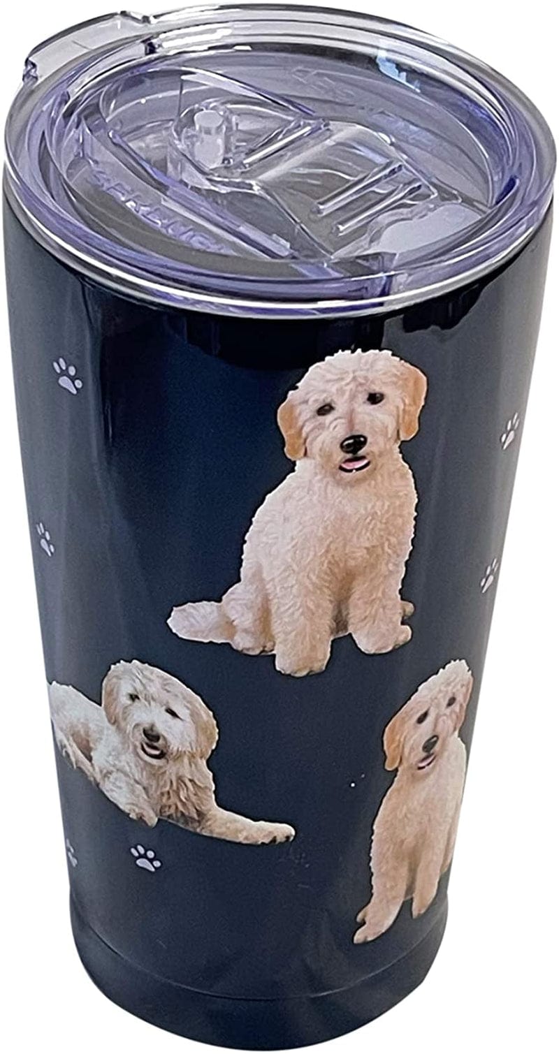 Australian Shepherd SERENGETI 16 Oz. Stainless Steel, Vacuum Insulated Tumbler with Spill Proof Lid - 3D Print - Insulated Travel Mug for Hot or Cold Drinks (Australian Shepherd Tumbler) Home & Garden > Kitchen & Dining > Tableware > Drinkware SERENGETI Goldendoodle Tumbler  