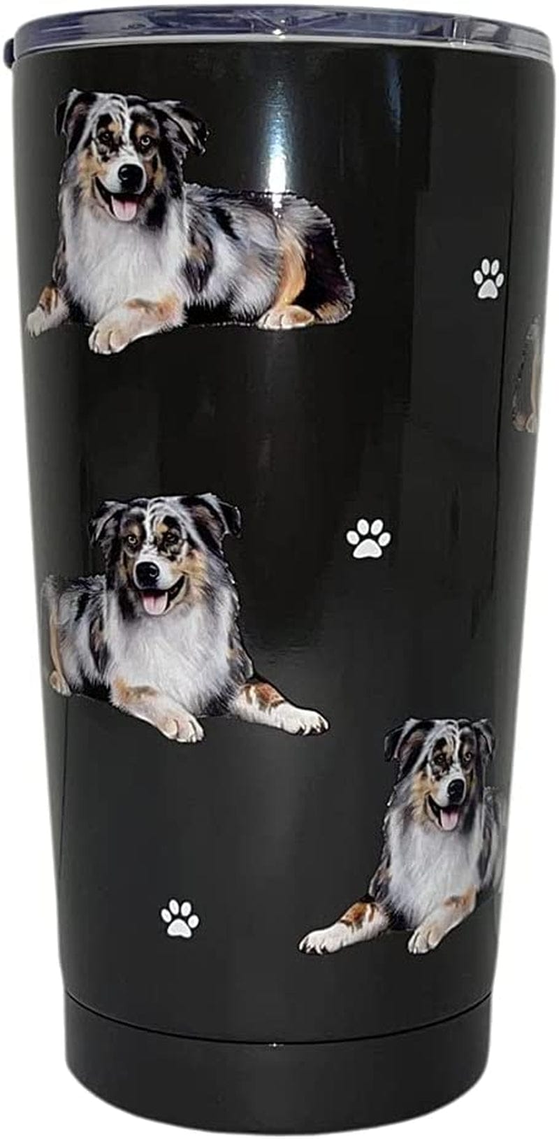 Australian Shepherd SERENGETI 16 Oz. Stainless Steel, Vacuum Insulated Tumbler with Spill Proof Lid - 3D Print - Insulated Travel Mug for Hot or Cold Drinks (Australian Shepherd Tumbler) Home & Garden > Kitchen & Dining > Tableware > Drinkware SERENGETI   