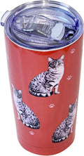 Australian Shepherd SERENGETI 16 Oz. Stainless Steel, Vacuum Insulated Tumbler with Spill Proof Lid - 3D Print - Insulated Travel Mug for Hot or Cold Drinks (Australian Shepherd Tumbler) Home & Garden > Kitchen & Dining > Tableware > Drinkware SERENGETI Silver Tabby Tumbler  