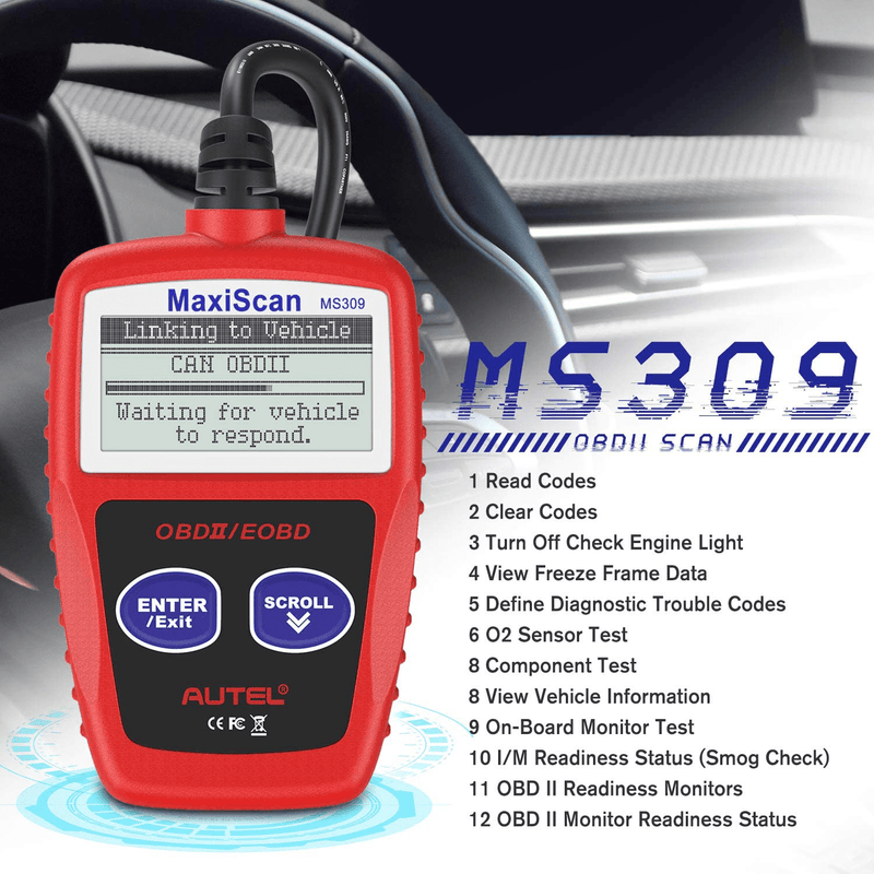 Autel MS309 Universal OBD2 Scanner Check Engine Fault Code Reader, Read Codes Clear Codes, View Freeze Frame Data, I/M Readiness Smog Check CAN Diagnostic Scan Tool  ‎Autel   