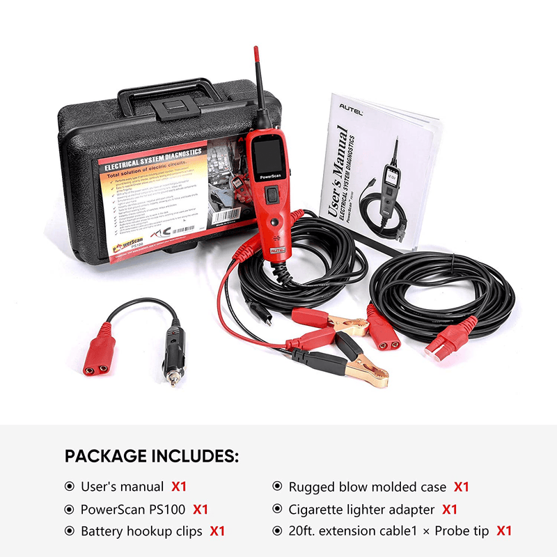 Autel Powerscan PS100 Power Probe Automotive Electrical Circuit System Diagnosis Tool Car Circuit Tester Digital Voltmeter Red Vehicles & Parts > Vehicle Parts & Accessories > Motor Vehicle Parts Autel   
