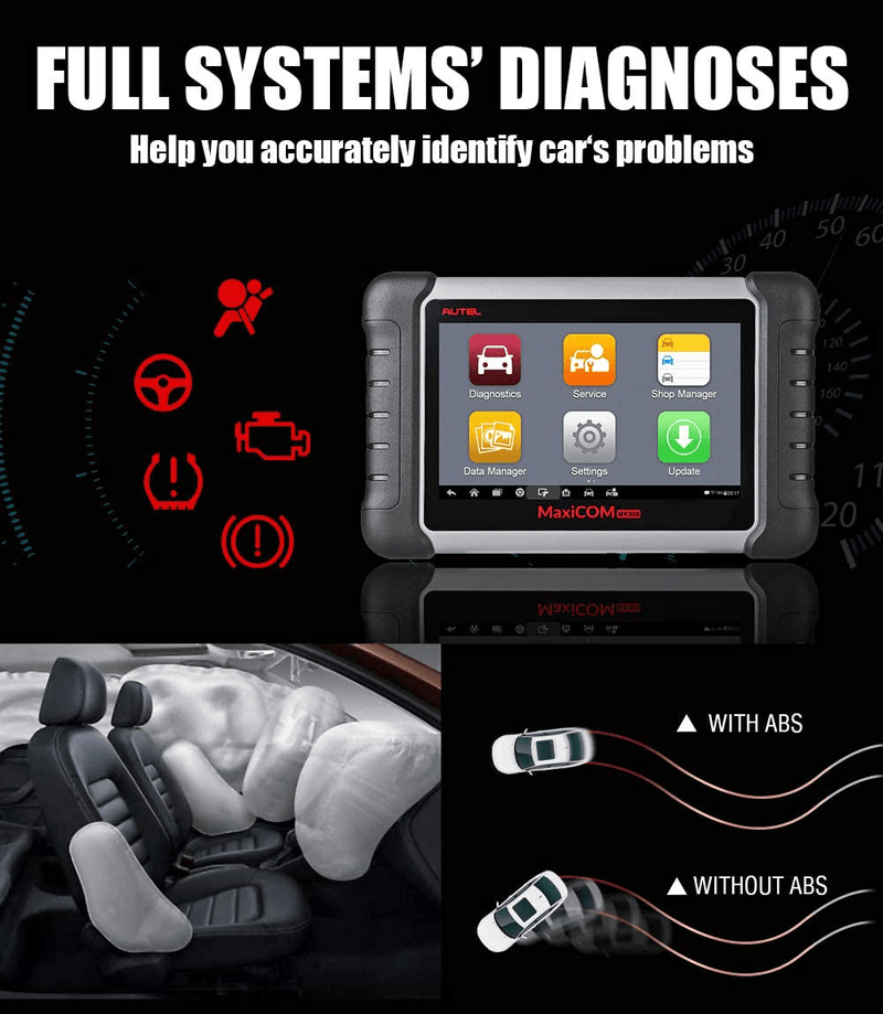 Autel Scanner MaxiCOM MK808, 2021 Newest OBD2 Car Diagnostic Scanner, Equipped with 25+ Maintenance Functions, All System Diagnosis, IMMO/EPB/BMS/SAS/TPMS/AutoVIN/ABS Bleeding (Original)  Autel   