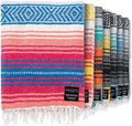 Authentic Mexican Blanket - Park Blanket, Handwoven Serape Blanket, Perfect as Beach Blanket, Picnic Blanket, Outdoor Blanket, Yoga Blanket, Camping Blanket, Car Blanket, Woven Blanket (Coral) Home & Garden > Linens & Bedding > Towels Benevolence LA Coral  