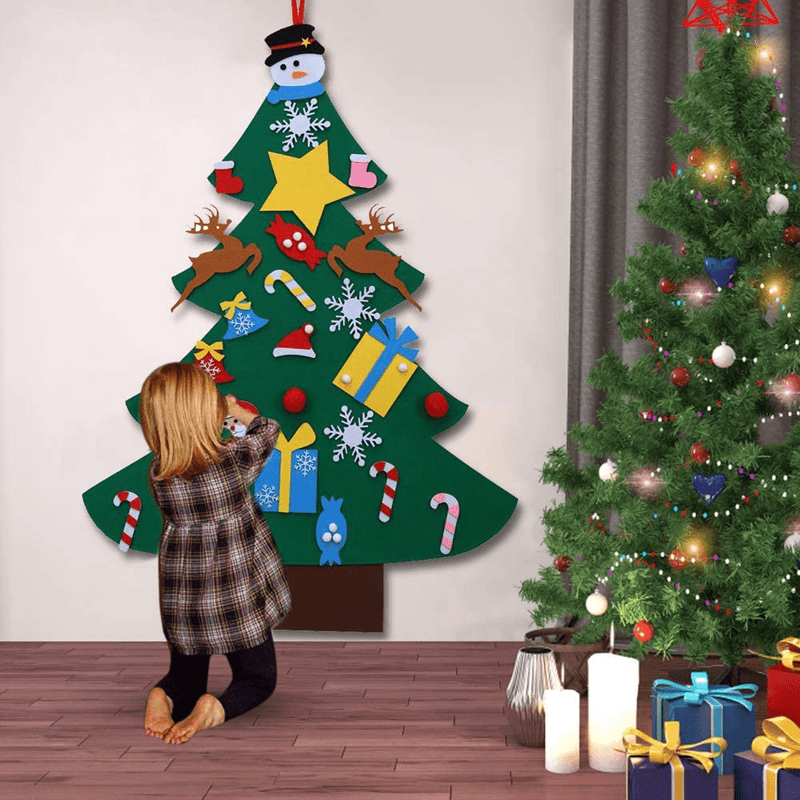Autiy Kids DIY Felt Christmas Tree Set Wall Hanging Detachable Ornaments 26pcs Xmas Gifts Children Friendly Christmas Home Decorations 3.1FT Home & Garden > Decor > Seasonal & Holiday Decorations& Garden > Decor > Seasonal & Holiday Decorations Autiy   