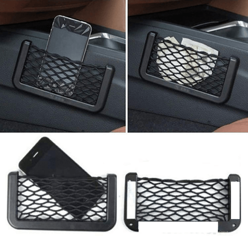 AutoE Universal Car Seat Side Back Storage Net Bag Phone Holder Pocket Organizer Stowing Tidying (20cm-8cm)  AutoE   