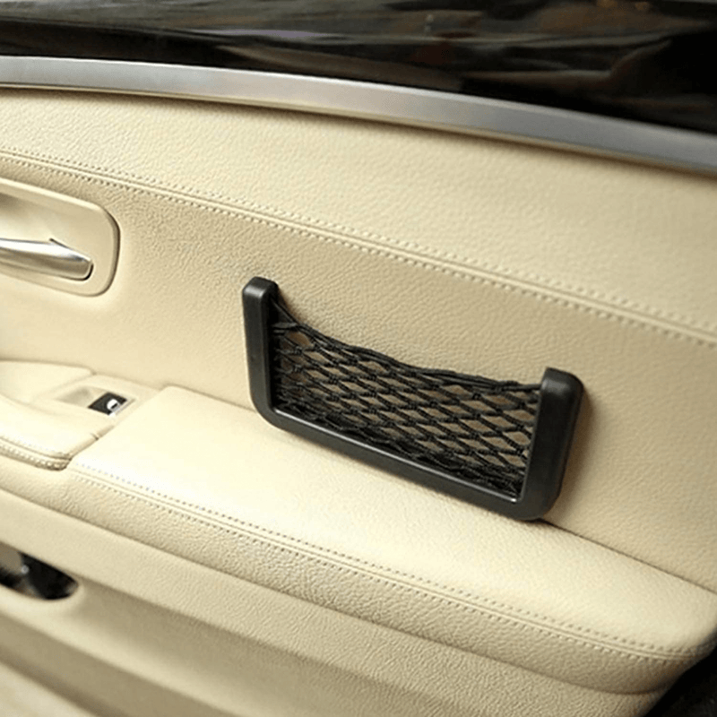 AutoE Universal Car Seat Side Back Storage Net Bag Phone Holder Pocket Organizer Stowing Tidying (20cm-8cm)