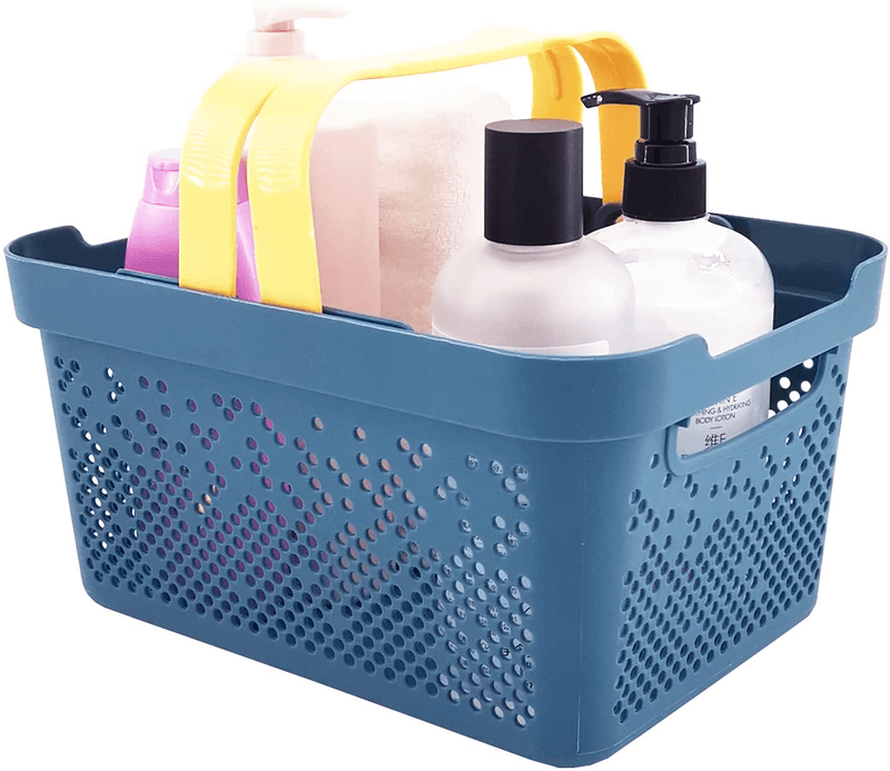 Autonomier Portable Shower Caddy, Plastic Shower Caddy Basket Tote, Cleaning Caddy Organizer with Handle, Cleaning Supply Caddy, for College Dorm, Bathroom, Camp (Blue) Sporting Goods > Outdoor Recreation > Camping & Hiking > Portable Toilets & Showers Autonomier Blue  