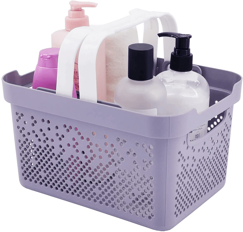 Autonomier Portable Shower Caddy, Plastic Shower Caddy Basket Tote, Cleaning Caddy Organizer with Handle, Cleaning Supply Caddy, for College Dorm, Bathroom, Camp (Blue) Sporting Goods > Outdoor Recreation > Camping & Hiking > Portable Toilets & Showers Autonomier Grey  