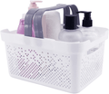 Autonomier Portable Shower Caddy, Plastic Shower Caddy Basket Tote, Cleaning Caddy Organizer with Handle, Cleaning Supply Caddy, for College Dorm, Bathroom, Camp (Blue) Sporting Goods > Outdoor Recreation > Camping & Hiking > Portable Toilets & Showers Autonomier White  
