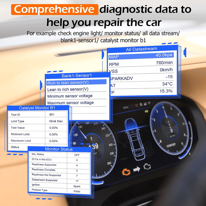 AUTOPHIX OBD2 Scanner Enhanced OM126P Vehicle Code Reader Auto Diagnostic Check Engine Light for All OBDII Car After 1996[Upgrade Version]  AUTOPHIX   