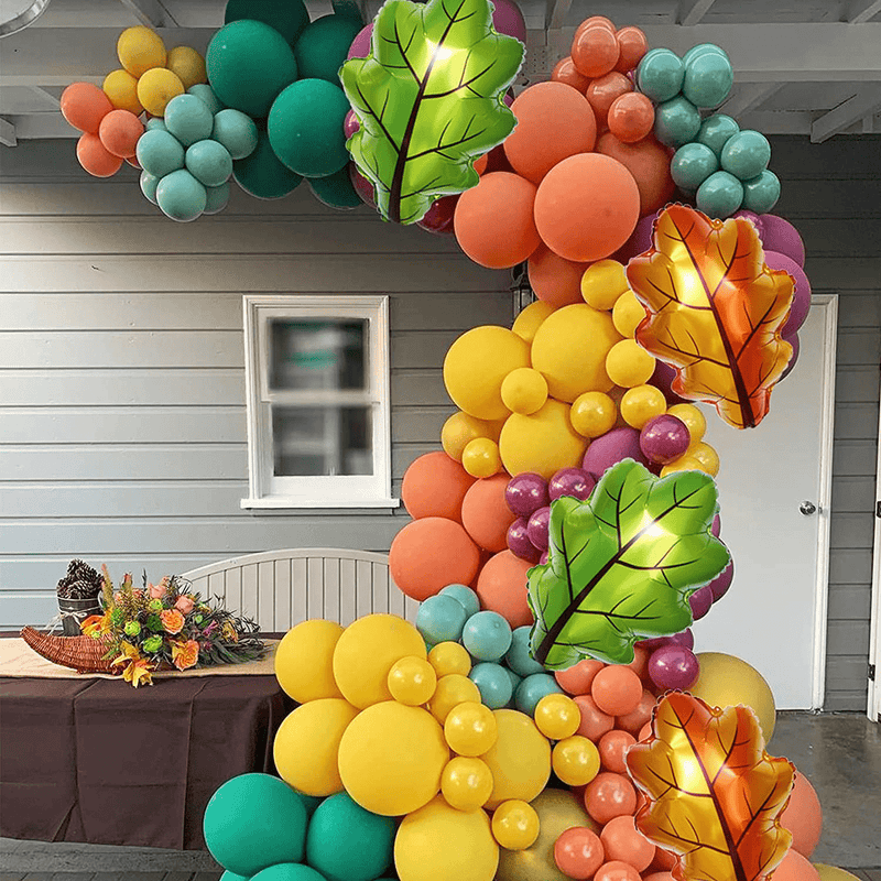 Autumn Balloons Garland Arch Kit for Fall Party ,Yellow Orange Coffee Brown Green Balloons with Fake Plants Maple Leaves for Baby Shower Birthday Party Arts & Entertainment > Party & Celebration > Party Supplies INFLORAL   
