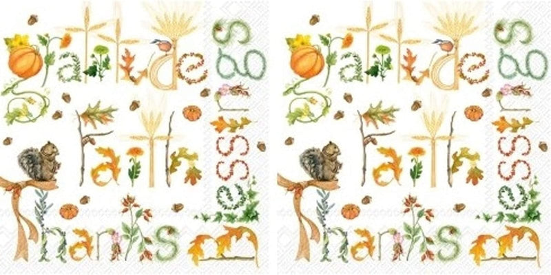 Autumn Blessings Cocktail Napkins 3-Ply, 40 Count - Designer Barware Beverage Bar Party Supplies for Fall Thanksgiving Home & Garden > Kitchen & Dining > Barware S&C Autumn   