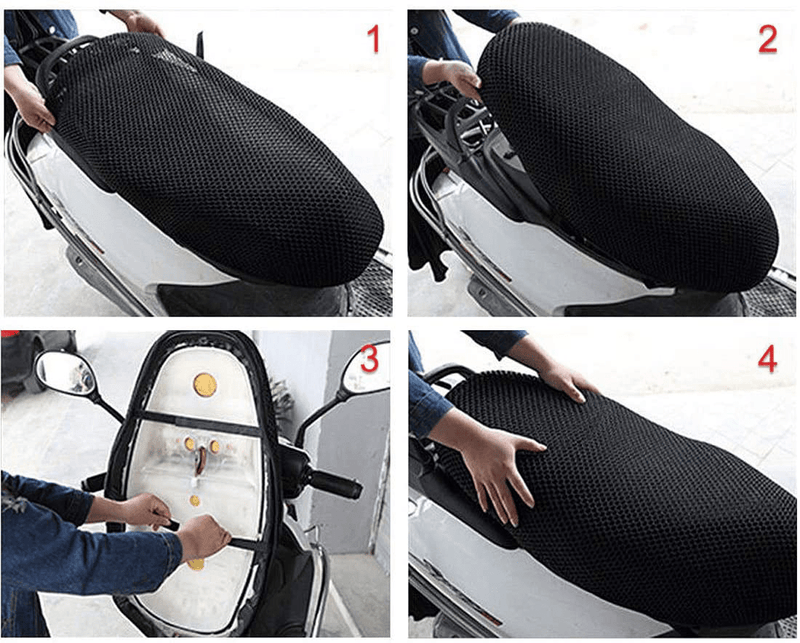AUTUT Black Motorcycle Scooter Moped Seat Cover Seat Anti-Slip Cushion 3D Spacer Mesh Fabric, XX-Large Vehicles & Parts > Vehicle Parts & Accessories > Vehicle Maintenance, Care & Decor > Vehicle Covers > Vehicle Storage Covers > Motorcycle Storage Covers AUTUT   