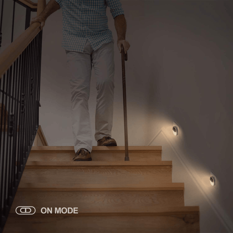 AUVON Plug-in LED Motion Sensor Night Light, Mini Warm White LED Nightlight with Dusk to Dawn Motion Sensor, Adjustable Brightness for Bedroom, Bathroom, Kitchen, Hallway, Stairs (4 Pack)