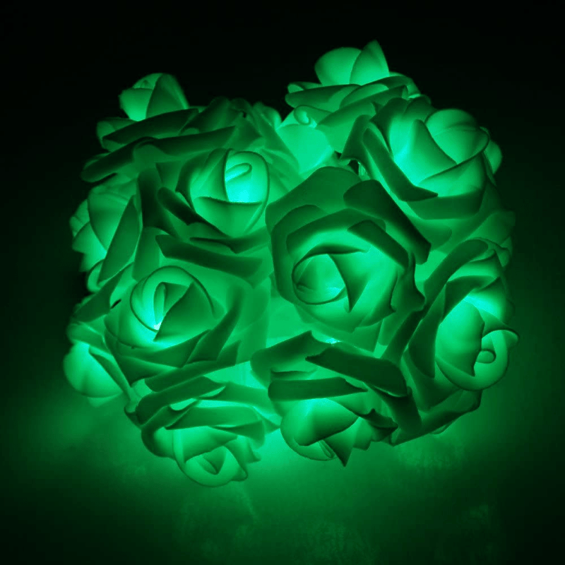 Avanti 20 Led Battery Operated Romantic String Rose Flower Fairy Lamp Light Outdoor for Valentine'S Day, Christmas, Wedding, Room, Garden, Patio, Party Festival Decor (Hot Pink) Home & Garden > Decor > Seasonal & Holiday Decorations Avanti Green  