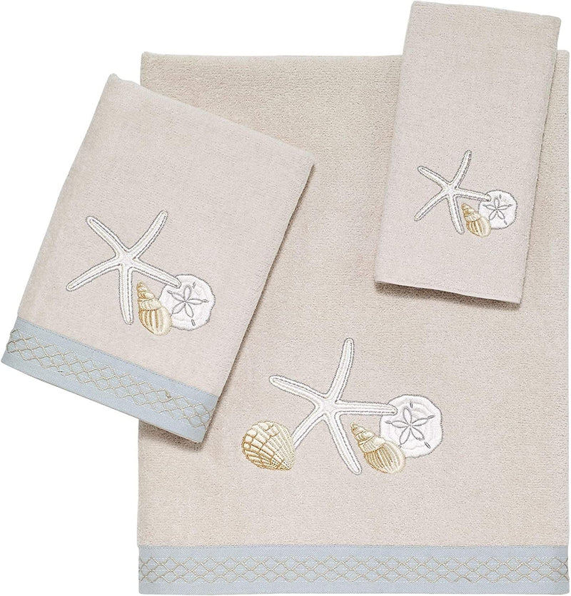 Avanti Home - Seaglass Collection - 3 Pc Decorative Embroidered Towel Set Home & Garden > Linens & Bedding > Towels Avanti Linens   