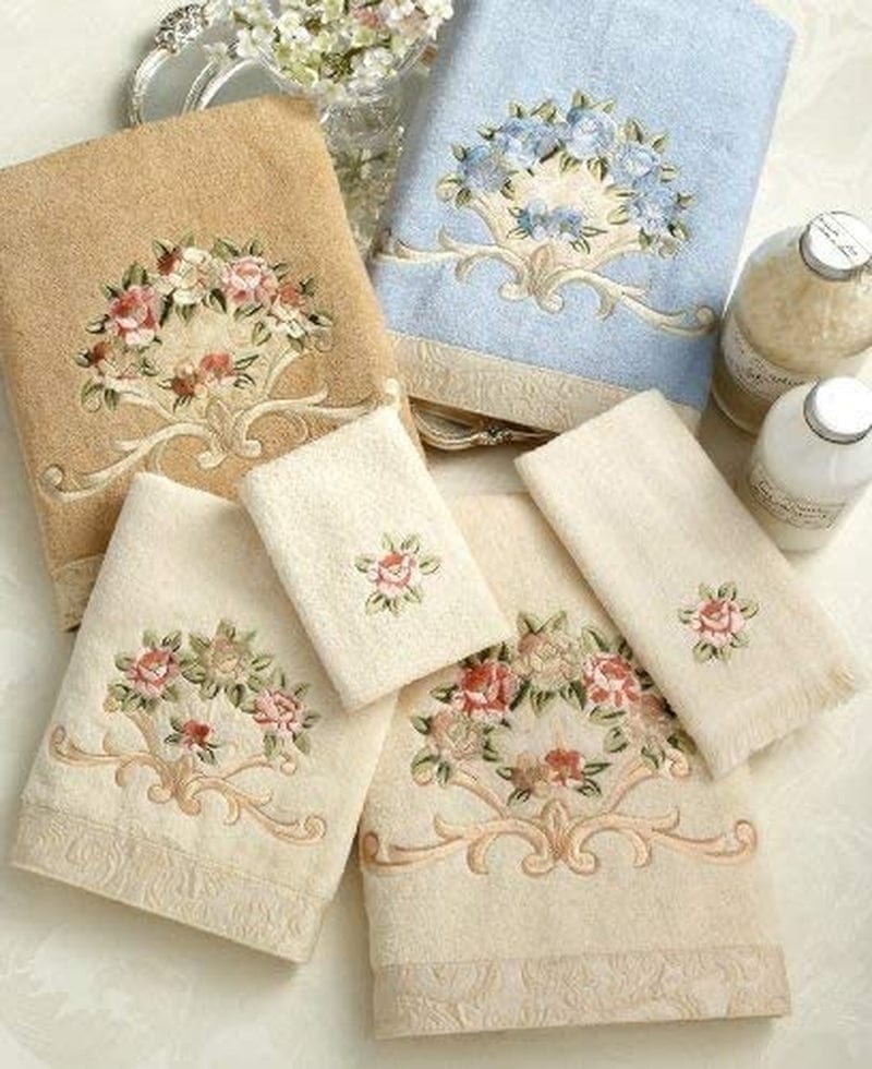 Avanti Linens 5412IVR Rosefan Hand Towel, Ivory Home & Garden > Linens & Bedding > Towels Avanti Linens   