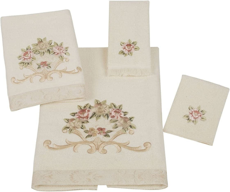Avanti Linens 5412IVR Rosefan Hand Towel, Ivory Home & Garden > Linens & Bedding > Towels Avanti Linens 4-Piece Towel Set  