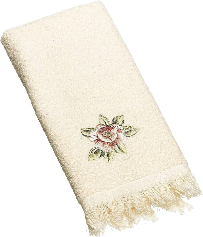 Avanti Linens 5412IVR Rosefan Hand Towel, Ivory Home & Garden > Linens & Bedding > Towels Avanti Linens Fingertip  