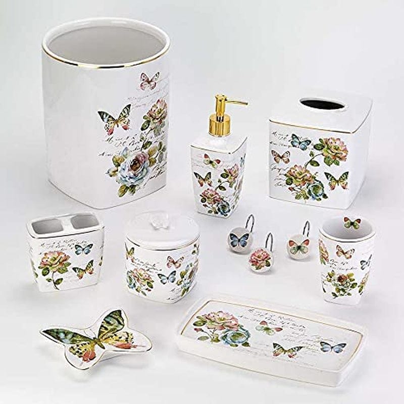 Avanti Linens Butterfly Garden Collection, Embroidered Bath Towel, White Home & Garden > Linens & Bedding > Towels Avanti Linens   