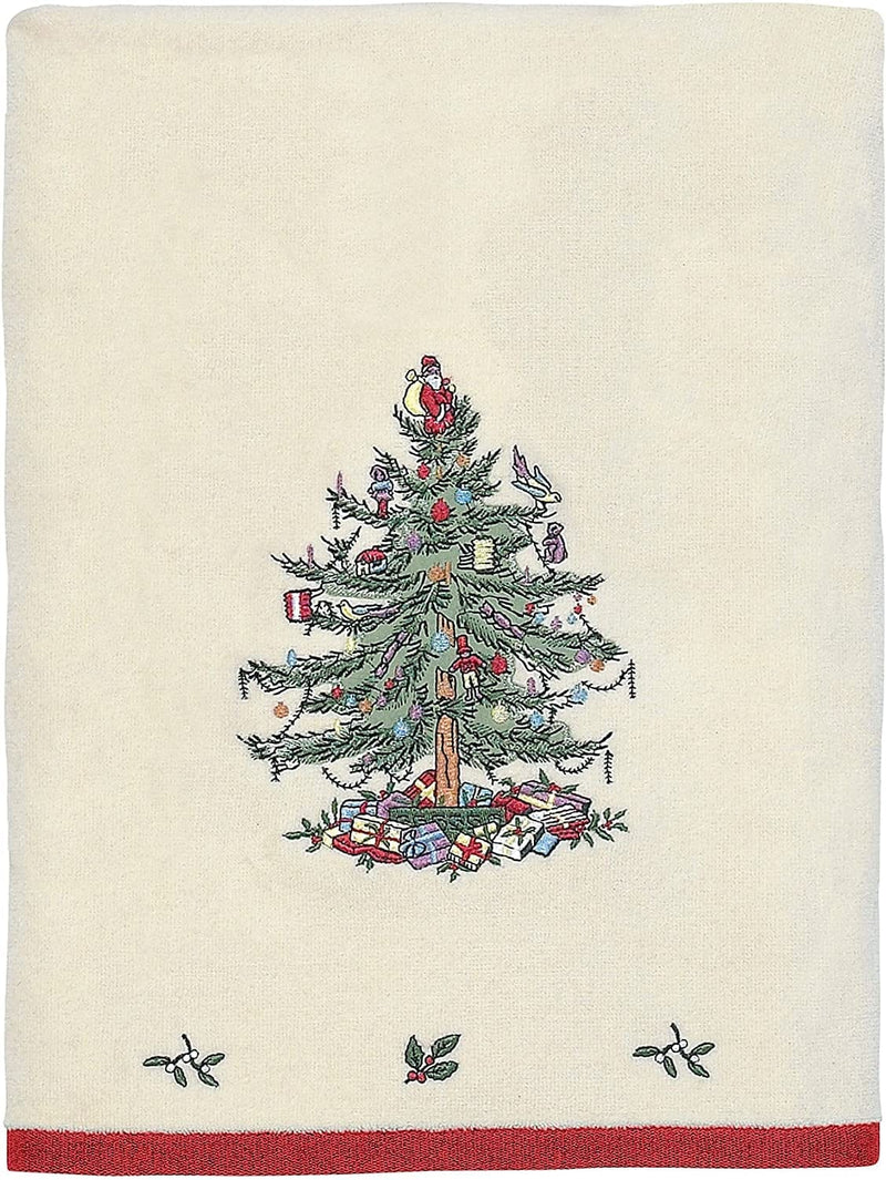 Avanti Linens Spode Christmas Tree Collection, Bath Towel, Red Home & Garden > Linens & Bedding > Towels Avanti Linens Red Bath Towel 
