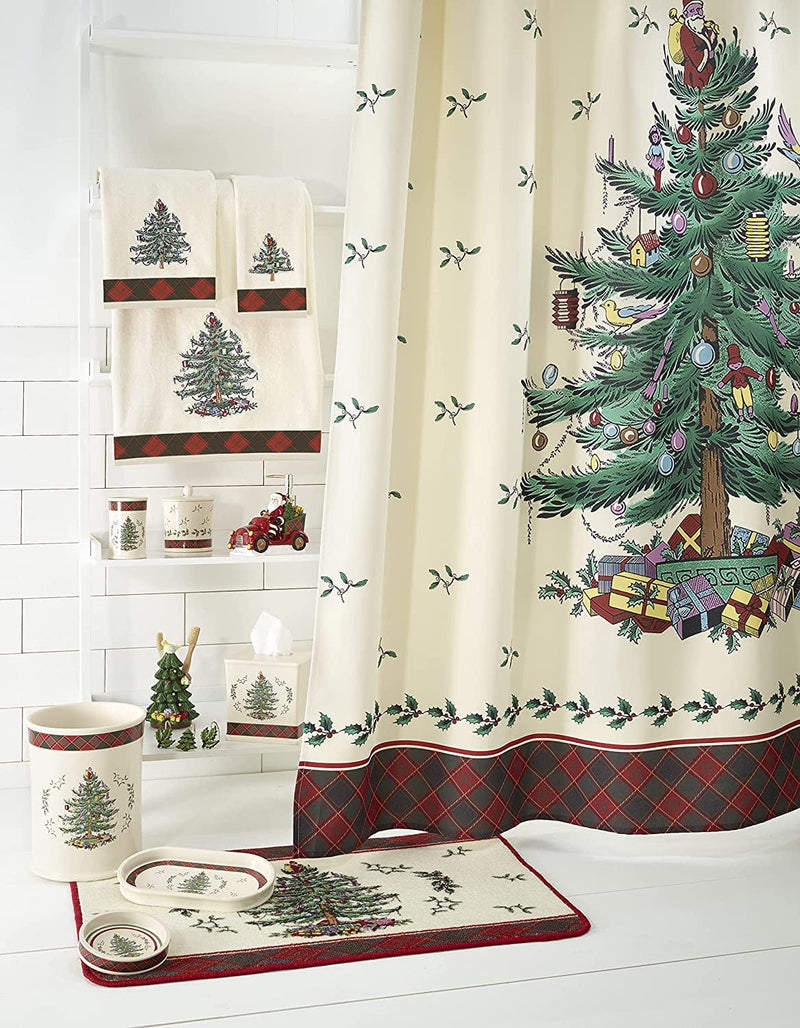 Avanti Linens Spode Christmas Tree Tartan Collection, Shower Curtain, Multicolor