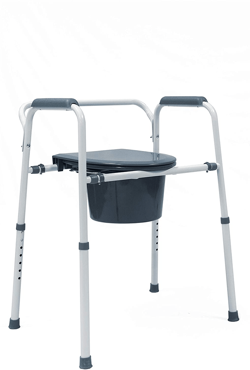 Avantia Portable Steel 3 in 1 Commode Bucket with Arm Rest Support, Convenient and Safer Toilet Alternative, Splash Guard & Height Adjustable Settings Sporting Goods > Outdoor Recreation > Camping & Hiking > Portable Toilets & Showers Avantia   