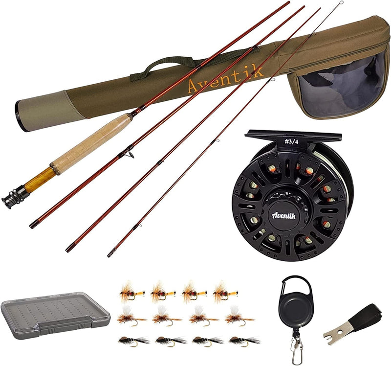 Aventik Extreme Fly Fishing Combo Kit 0/1/2/3/4/5/6 Weight Starter Fly Fishing Rod and Reel Kit Outfit with One Travel Case Sporting Goods > Outdoor Recreation > Fishing > Fishing Rods Eupheng 7'3'' LW2/3 Fly Rod Kit  