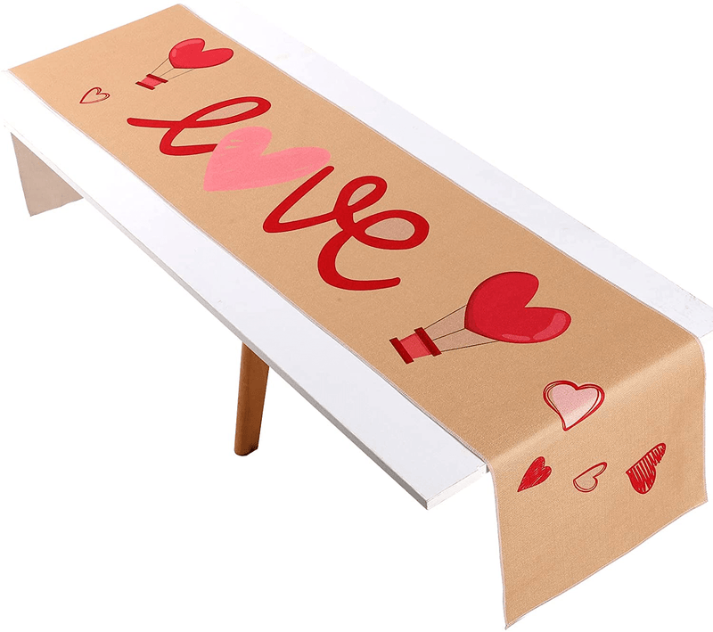 Avicill Valentines Day Table Runner Burlap 13 X 72 Inch Love Heart Valentine'S Day Table Decor Home & Garden > Decor > Seasonal & Holiday Decorations Avicill   