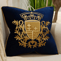 Avigers 20 x 20 Inch Shield Embroidery Velvet Cushion Cover Luxury European Pillow Case Pillowcase Home Decorative for Sofa Chair Bedroom Throw Pillow, Navy Blue Home & Garden > Decor > Chair & Sofa Cushions Avigers Ty-navy Blue 18" x 18" 