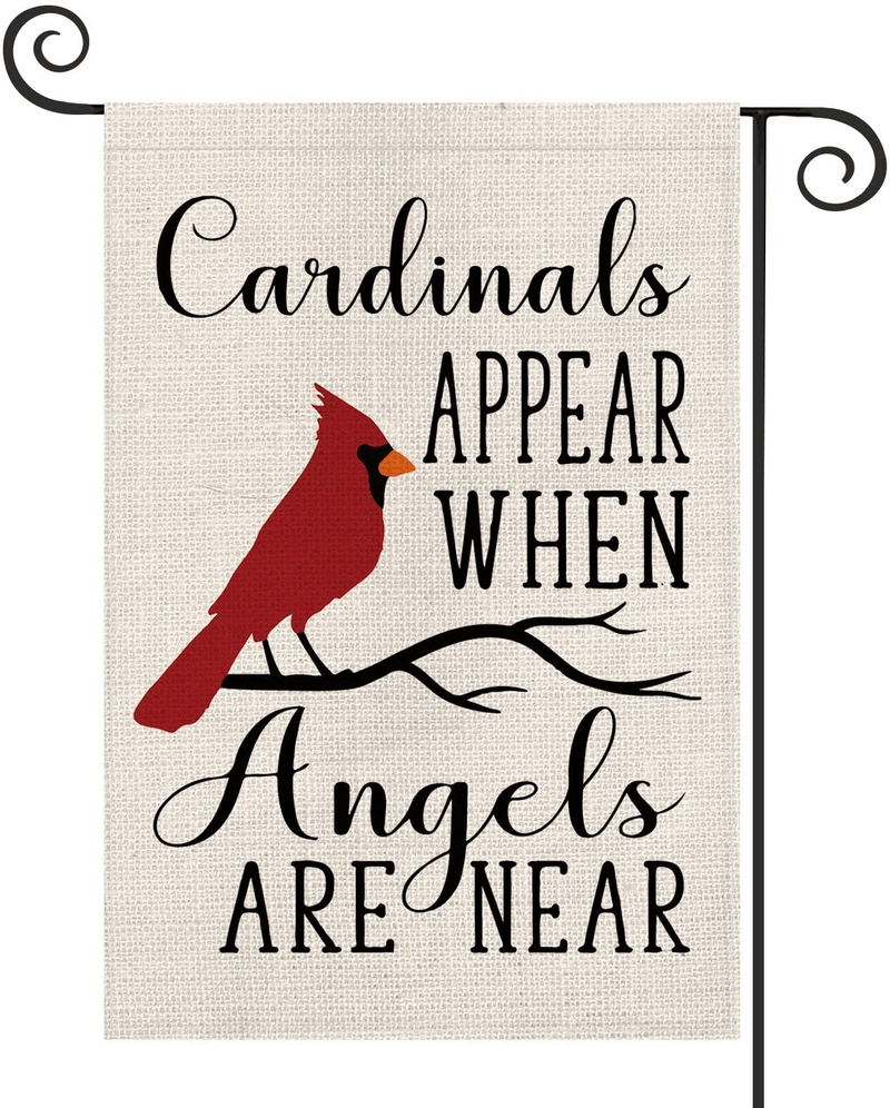 AVOIN Christmas Cardinals Appear When Angels are Near Garden Flag Vertical Double Sized, Winter Holiday Party Yard Outdoor Decoration 12.5 x 18 Inch Home & Garden > Decor > Seasonal & Holiday Decorations& Garden > Decor > Seasonal & Holiday Decorations AVOIN colorlife Garden Size-12.5 x 18"  