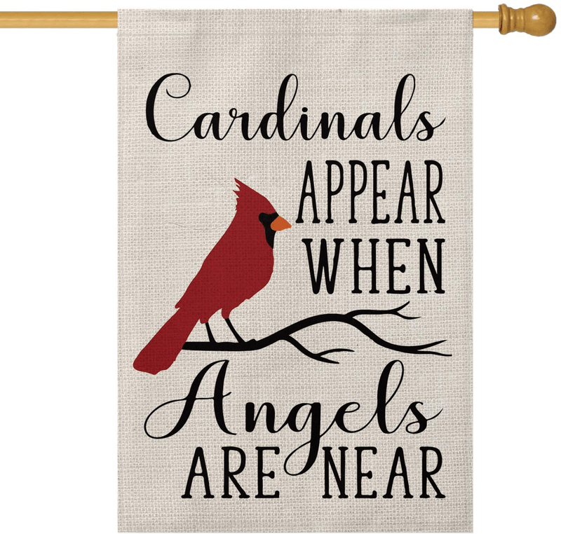 AVOIN Christmas Cardinals Appear When Angels are Near Garden Flag Vertical Double Sized, Winter Holiday Party Yard Outdoor Decoration 12.5 x 18 Inch Home & Garden > Decor > Seasonal & Holiday Decorations& Garden > Decor > Seasonal & Holiday Decorations AVOIN colorlife House Size-28 x 40"  