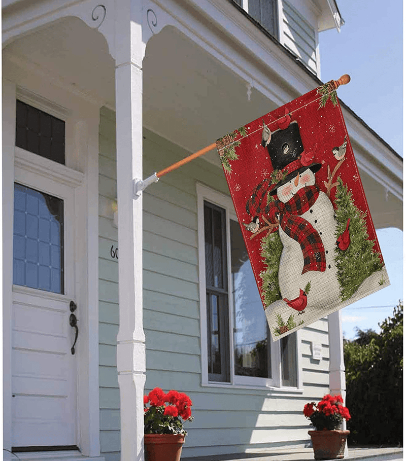 AVOIN Snowman with Buffalo Plaid Scarf House Flag Vertical Double Sized, Winter Holiday Christmas Yard Outdoor Decoration 28 x 40 Inch Home & Garden > Decor > Seasonal & Holiday Decorations& Garden > Decor > Seasonal & Holiday Decorations AVOIN colorlife   