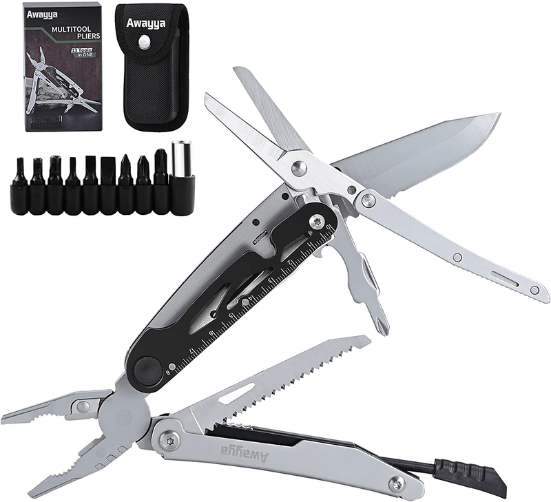 Awayya Multitool Pocket Knife,Gifts for Men Dad Husband from Daughter,13 in 1 Multi Tool with Detachable Scissors Folding Knives Pliers,Suitable for Fishing Hiking Camping Sporting Goods > Outdoor Recreation > Camping & Hiking > Camping Tools Awayya   
