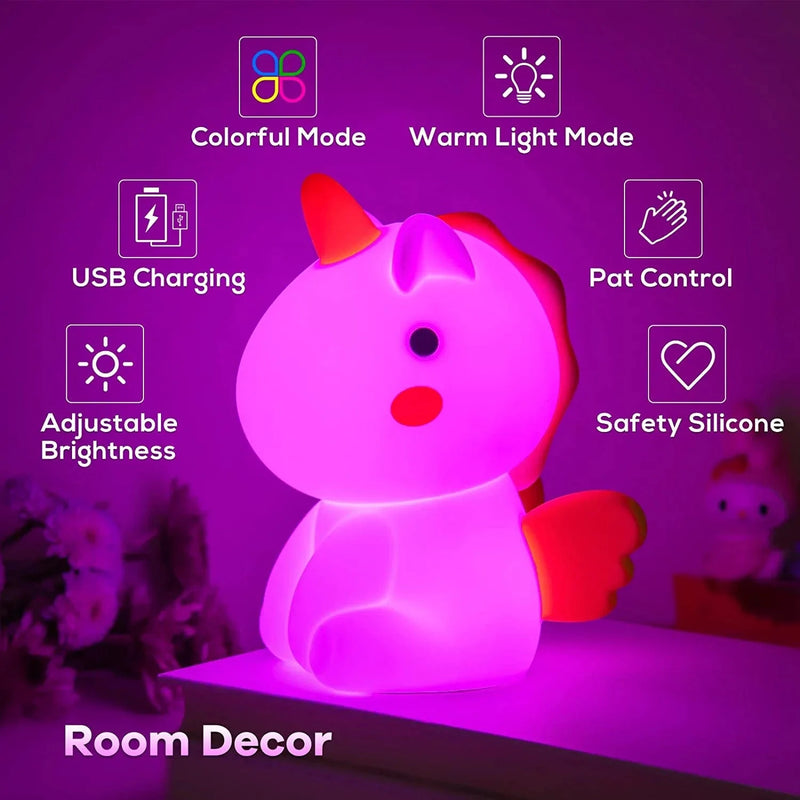 AWOFOT Unicorn Night Light for Kids, Tap Control USB Rechargeable Silicone Nursery Night Light, 7 Colors & 3 Warm Light Unicorn Lamp for Room Decor, Unicorns Gifts for Girls/Toddler/Boys/Baby Home & Garden > Lighting > Night Lights & Ambient Lighting AWOFOT   