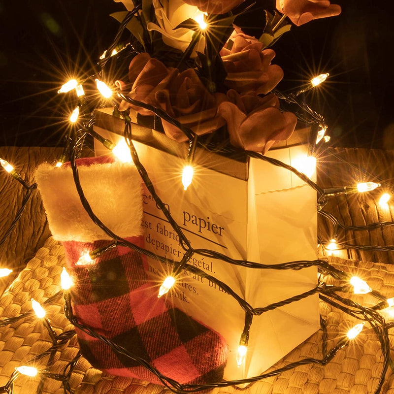 AWQ 108FT 300 LED Fairy String Lights Christmas Fairy String Lights Plug in 8 Modes Extendable for Indoor Outdoor Wedding Birthday Christmas Tree Garden Decor(Warm White) Home & Garden > Lighting > Light Ropes & Strings AWQ   