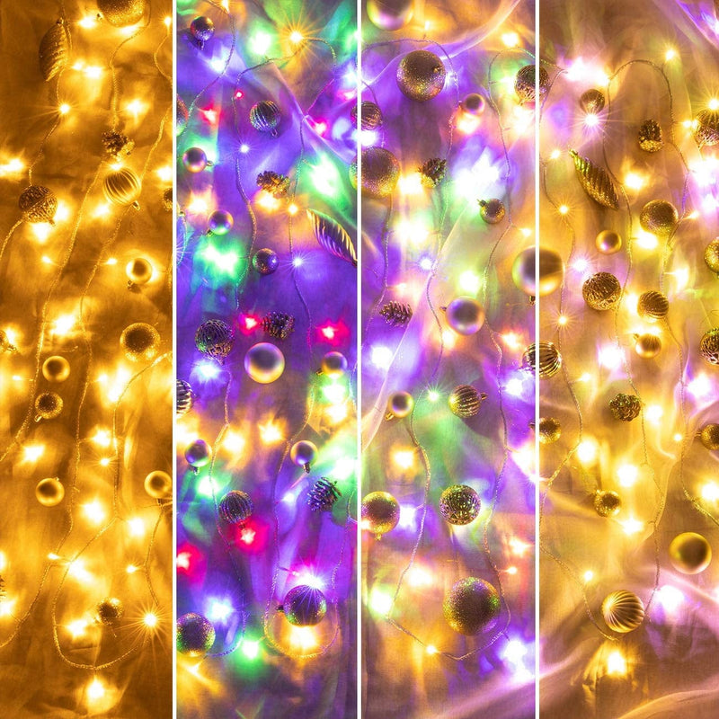 AWQ 66FT 200 LED Christmas Lights Fairy String Lights Plug in 11 Modes Timer Function Waterproof Extendable with Remote Control for Indoor Outdoor Wedding Party Christmas Decor (Warm & Multicolor) Home & Garden > Lighting > Light Ropes & Strings AWQ   
