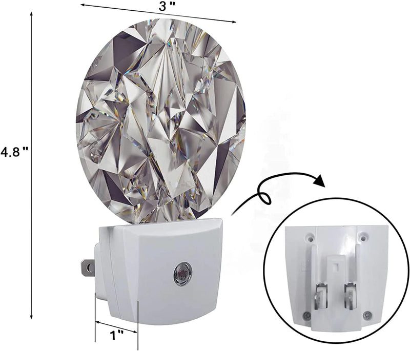Axayaz Diamond Crystal Plug in Night Light Shine Glitter Sparkle Auto LED Lamp Energy Saving round Lights for Boys Girls Men Women