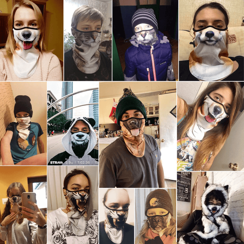 AXBXCX 3D Animal Neck Gaiter Warmer Windproof Face Mask Scarf for Ski Halloween Costume  AXBXCX   