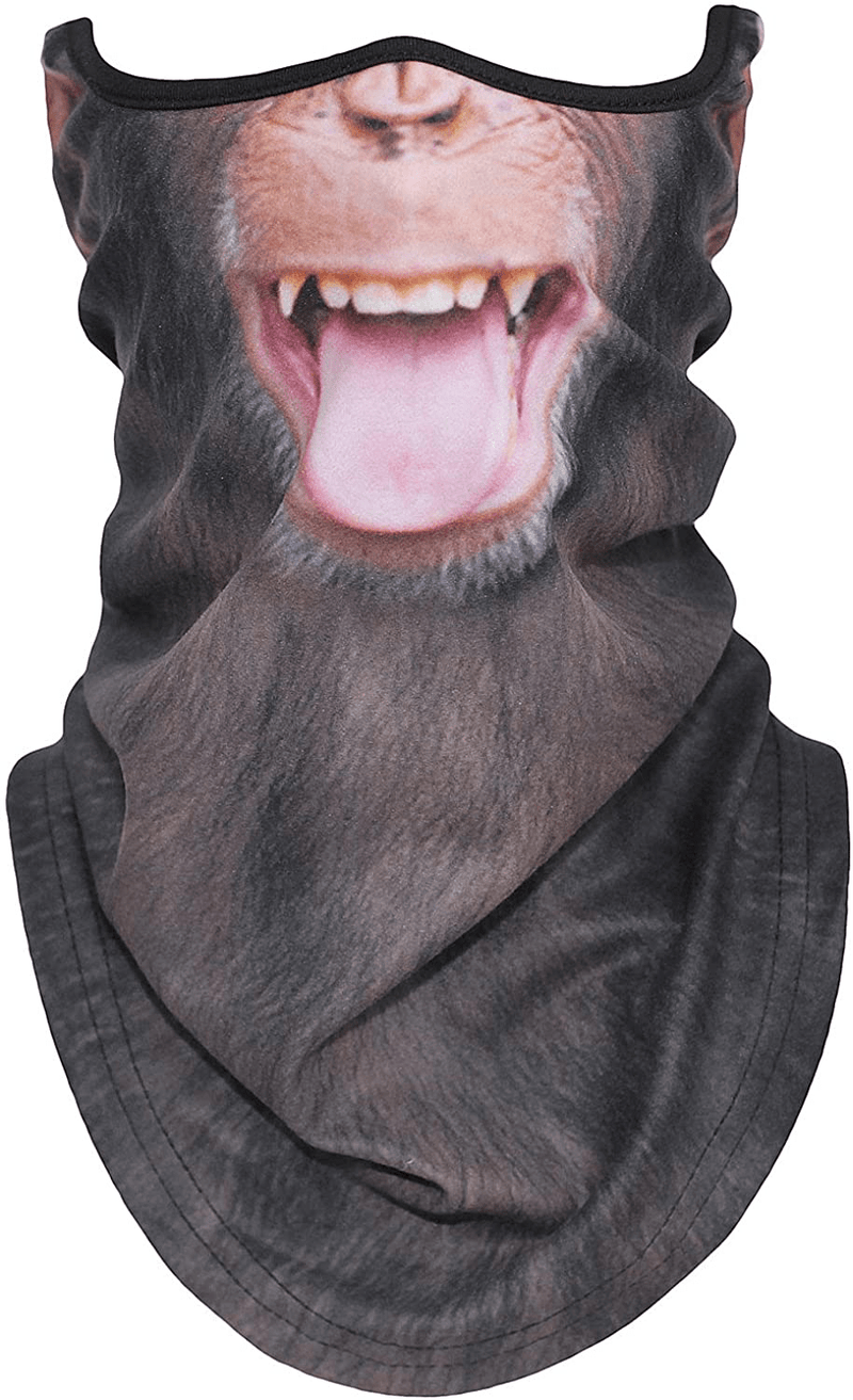 AXBXCX 3D Animal Neck Gaiter Warmer Windproof Face Mask Scarf for Ski Halloween Costume  AXBXCX Funny Chimpanzee  