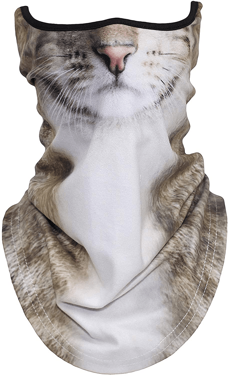 AXBXCX 3D Animal Neck Gaiter Warmer Windproof Face Mask Scarf for Ski Halloween Costume  AXBXCX Chinese Lihua Cat  