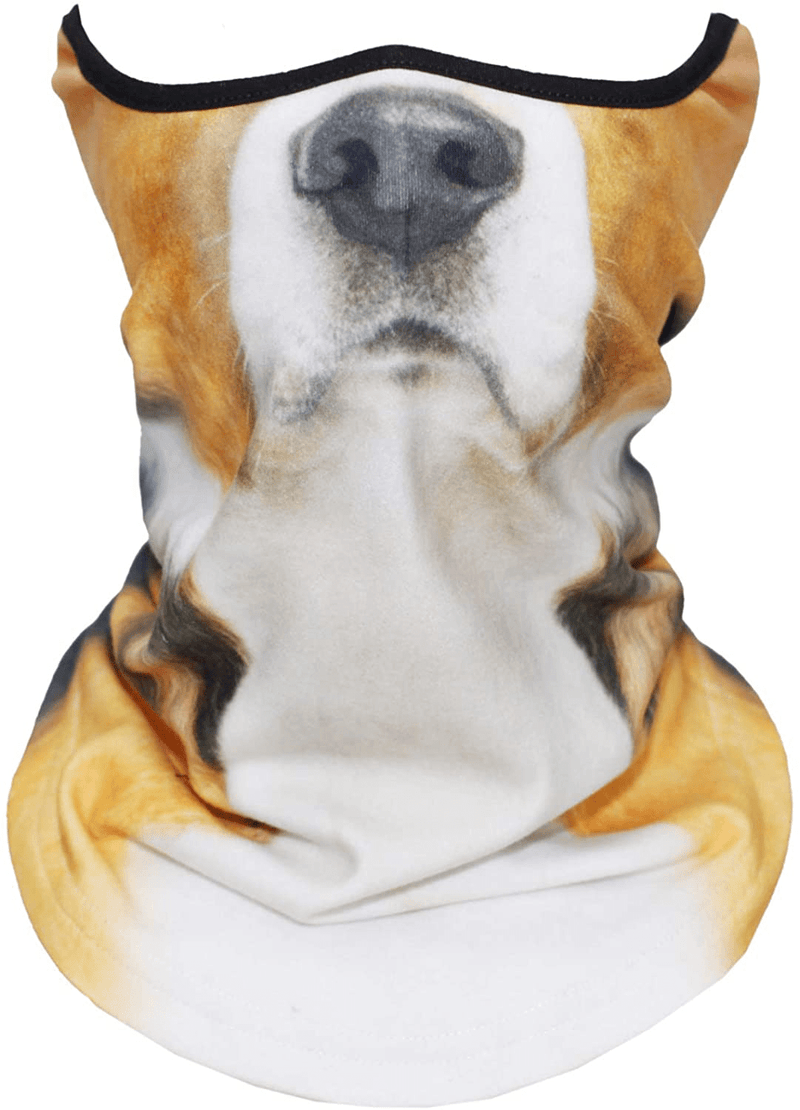 AXBXCX 3D Animal Neck Gaiter Warmer Windproof Face Mask Scarf for Ski Halloween Costume  AXBXCX Beagles 35  