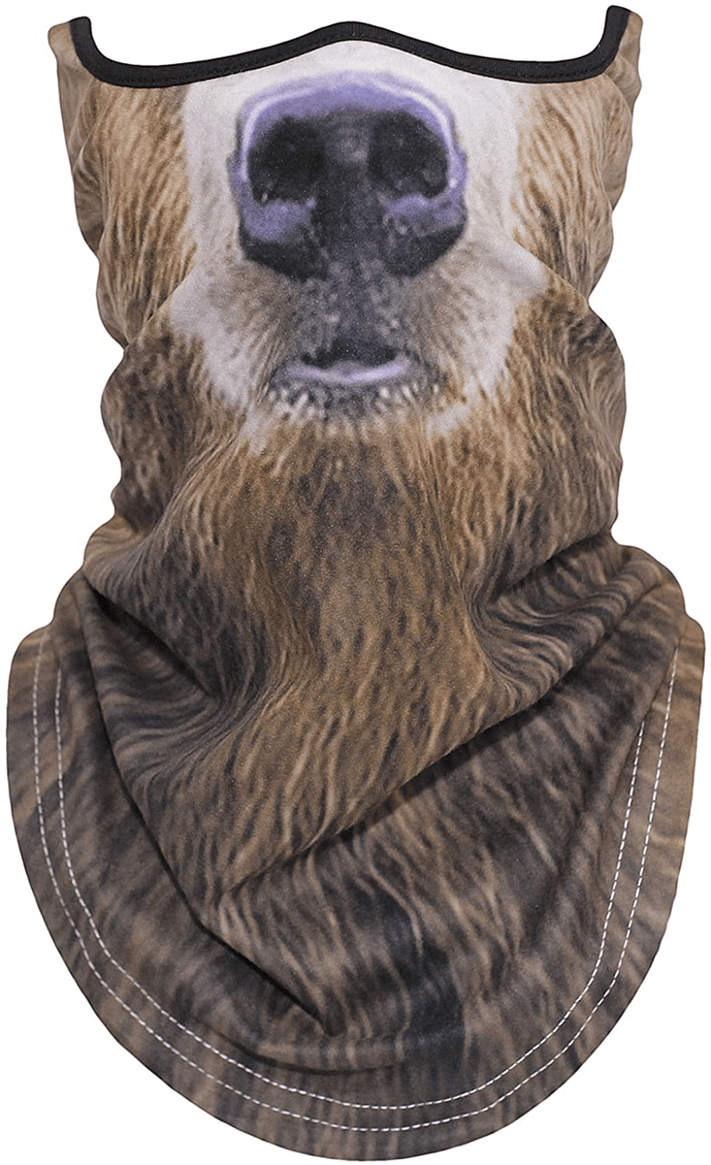 AXBXCX 3D Animal Neck Gaiter Warmer Windproof Face Mask Scarf for Ski Halloween Costume  AXBXCX Russian Brown Bear  