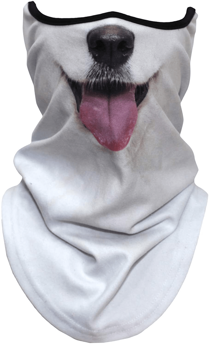 AXBXCX 3D Animal Neck Gaiter Warmer Windproof Face Mask Scarf for Ski Halloween Costume  AXBXCX Samoyed  