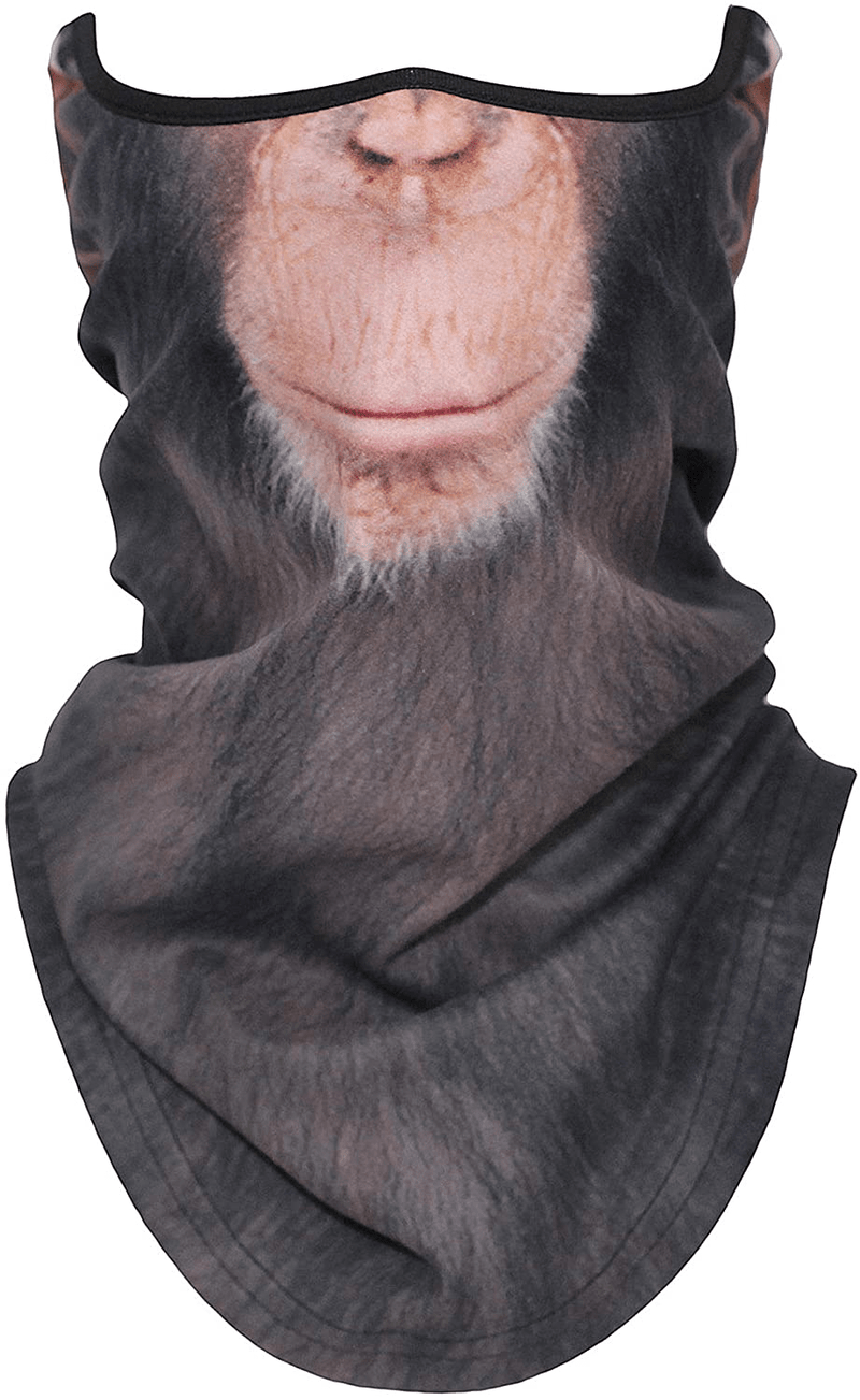 AXBXCX 3D Animal Neck Gaiter Warmer Windproof Face Mask Scarf for Ski Halloween Costume  AXBXCX Chimpanzee  