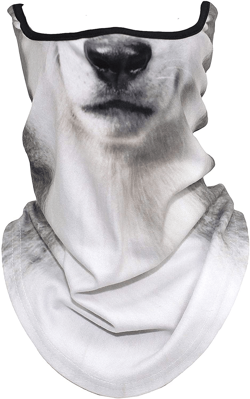 AXBXCX 3D Animal Neck Gaiter Warmer Windproof Face Mask Scarf for Ski Halloween Costume  AXBXCX Siberian Husky Dog  