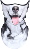 AXBXCX 3D Animal Neck Gaiter Warmer Windproof Face Mask Scarf for Ski Halloween Costume  AXBXCX Husky Dog Mbc-02  
