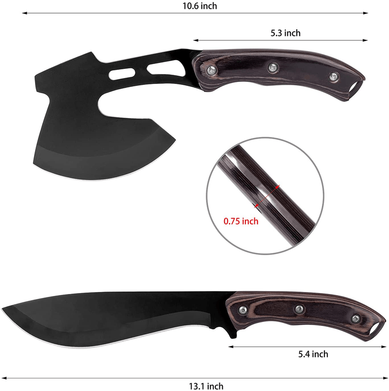 Axe and Fixed Blade Knife with Sheath, One-Piece Camping Hatchet and Hunting Knife with Rope Handle, Includes Tactical Mutitool Set and Many Other Tools, Camping Tool Set Sporting Goods > Outdoor Recreation > Camping & Hiking > Camping Tools Henryden   