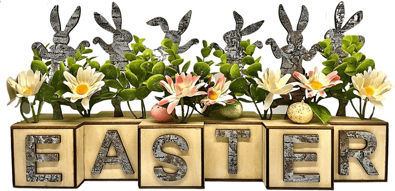 AXI Easter Centerpiece, Easter Decorations for the Home, Bunny Decor, Indoor Use Only, 15X8 Unique Handmade Centerpiece, Nice Spring Gift